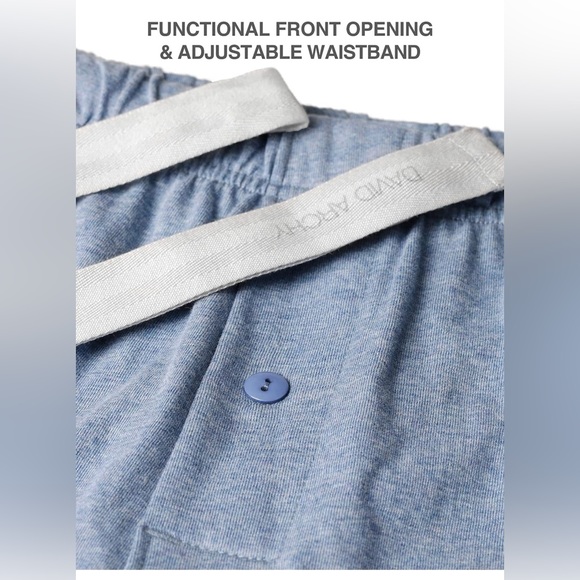 New David Archy Men's Cotton Strip Sleep ware Loungewear Top&Bottom SET - Picture 10 of 16